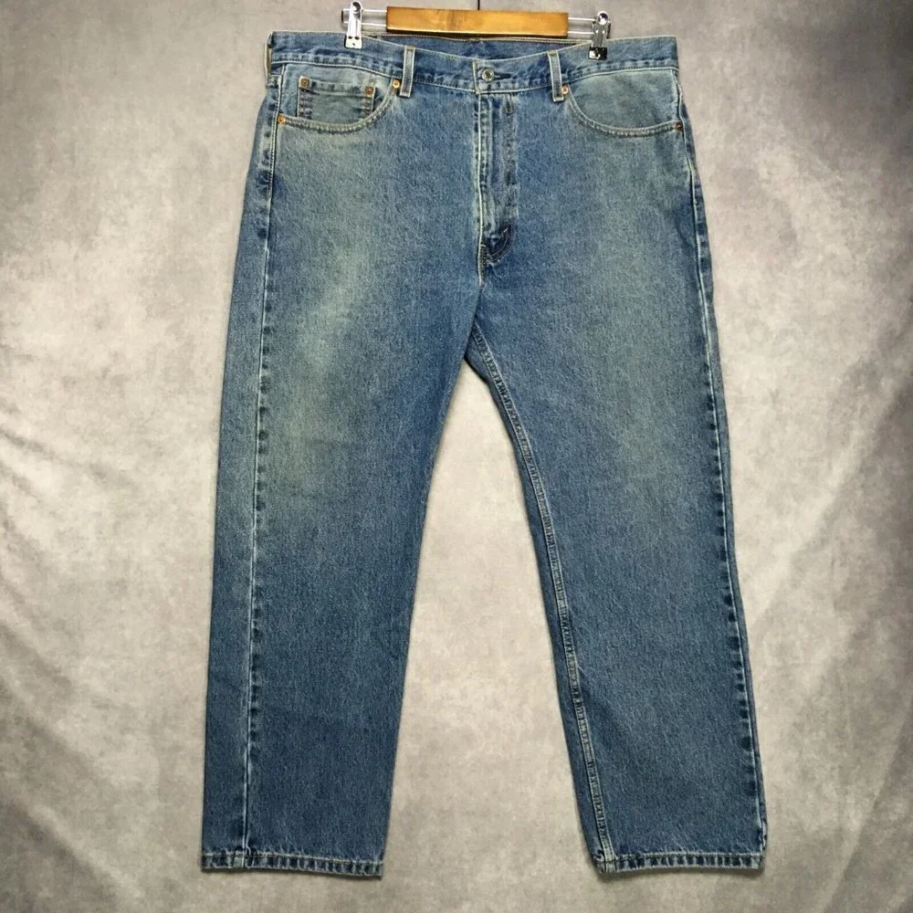 Levis‎ Mens 505 Regular Fit Blue Jeans size 40x29 Cotton Denim Pants Zipper Fly